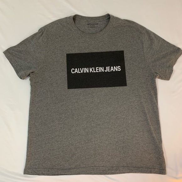 Calvin Klein Black logo grey t-shirt - Picture 1 of 3